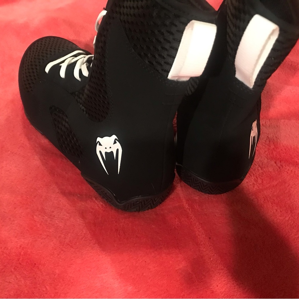 Men’s Black Wrestling Shoes with White Accents